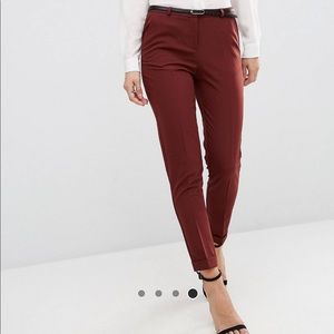 ASOS Burgundy Cigarette Pant